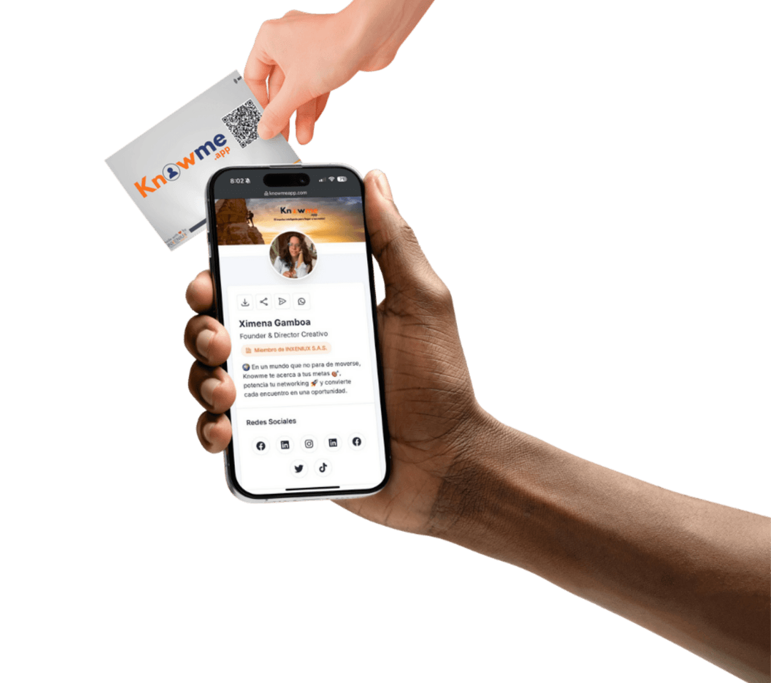 Know Me App en teléfono